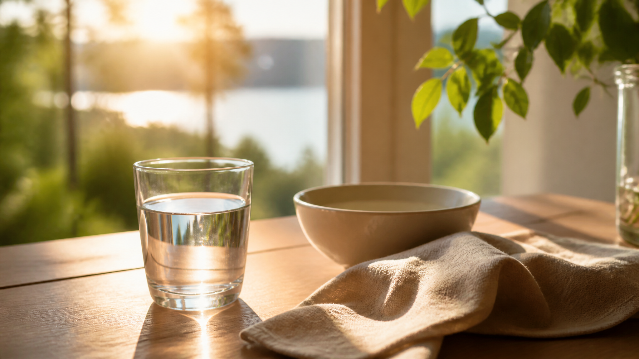Routine mattutina alla luce naturale